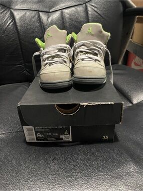 Toddler size 8 Air Jordan 5 Retro “Green Bean”